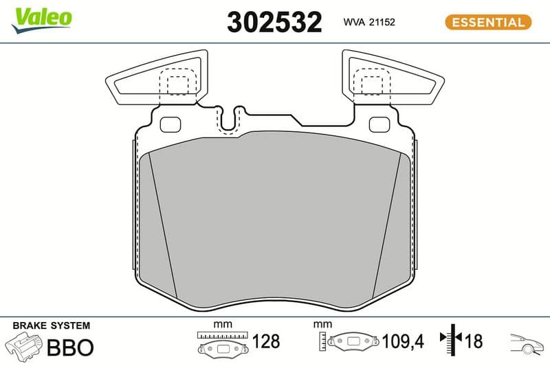 set placute frana,frana disc VALEO ESSENTIAL 302532