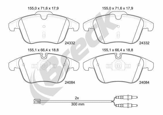 set placute frana,frana disc BRECK 24332 00 701 10