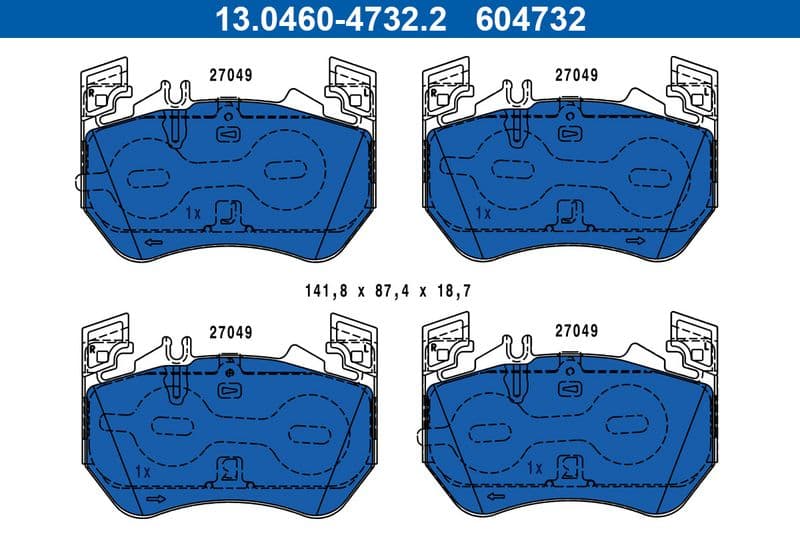 set placute frana,frana disc ATE 13.0460-4732.2