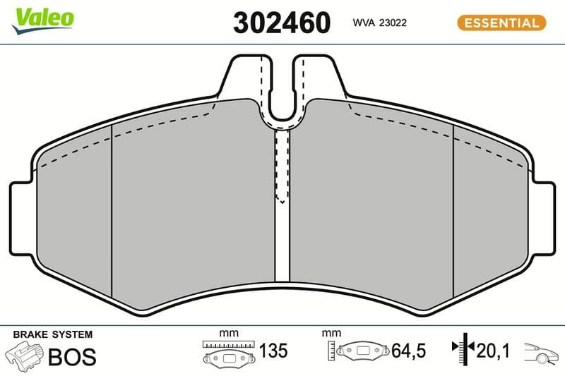 set placute frana,frana disc VALEO ESSENTIAL 302460