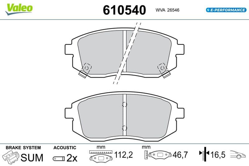 set placute frana,frana disc VALEO 610540