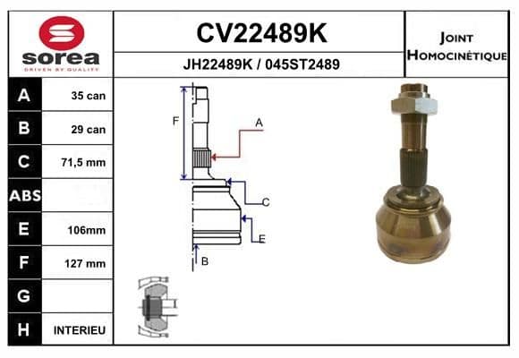Set articulatie, planetara EAI CV22489K