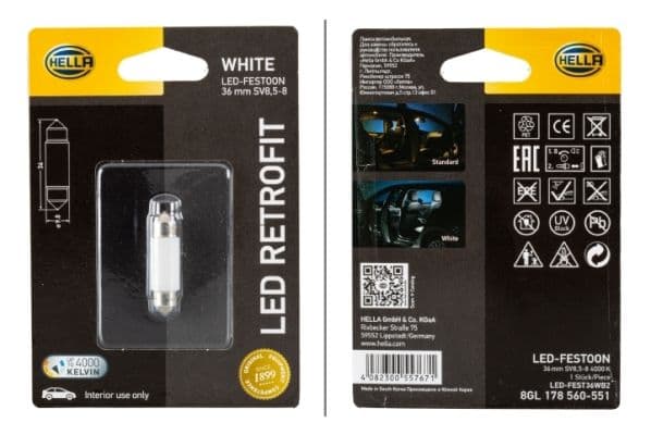 Bec, lumini interioare HELLA LED RETROFIT 8GL 178 560-551