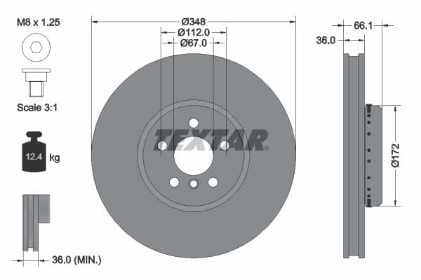 Disc frana TEXTAR PRO+ 92288825