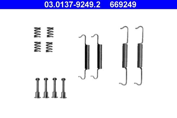 set accesorii, saboti frana parcare ATE 03.0137-9249.2