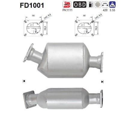 Filtru funingine/particule, sist.de esapament AS-PL FD1001