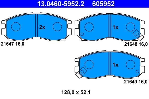 set placute frana,frana disc ATE 13.0460-5952.2