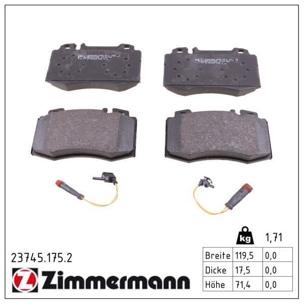 set placute frana,frana disc ZIMMERMANN 23745.175.2