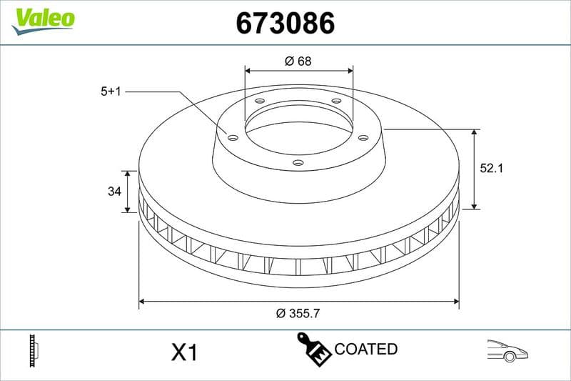 Disc frana VALEO 673086