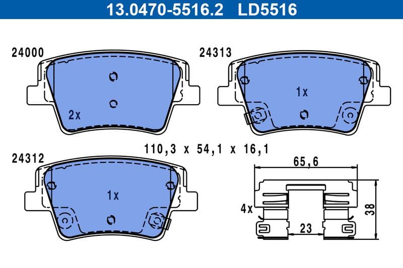 set placute frana,frana disc ATE Ceramic 13.0470-5516.2
