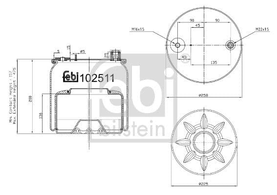 Burduf, suspensie pneumatica FEBI BILSTEIN 102511