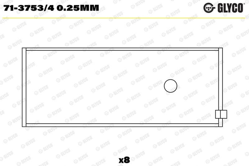 Cuzinet bielă GLYCO 71-3753/4 0.25mm