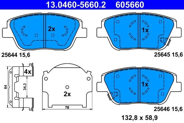 set placute frana,frana disc ATE 13.0460-5660.2