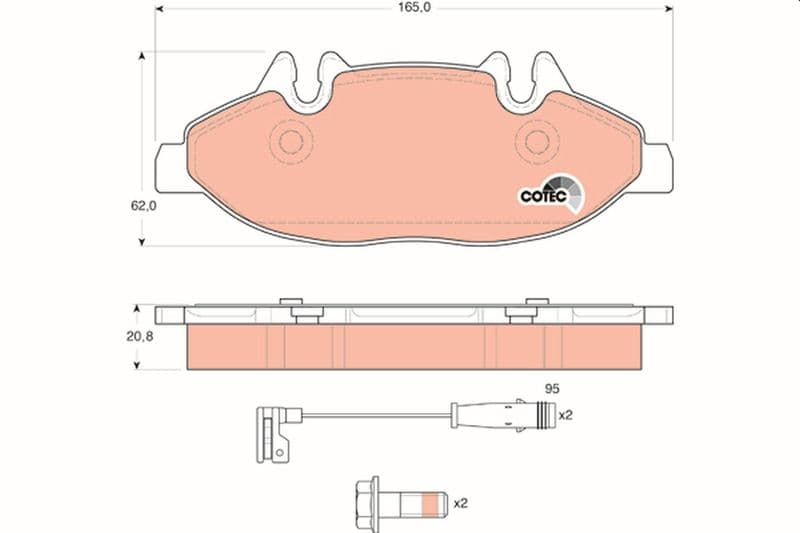 set placute frana,frana disc TRW COTEC GDB1600
