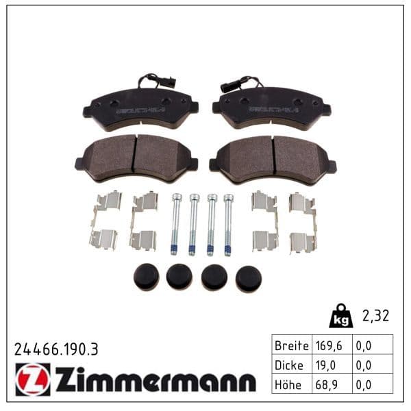 set placute frana,frana disc ZIMMERMANN 24466.190.3