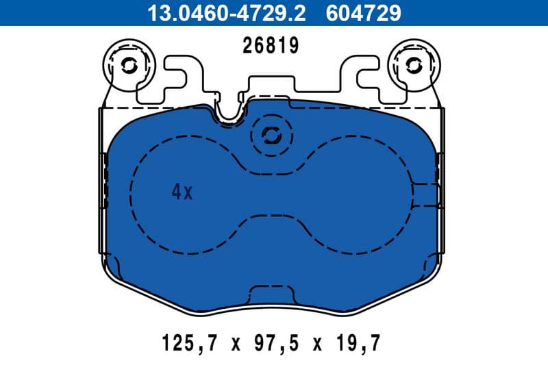 set placute frana,frana disc ATE 13.0460-4729.2