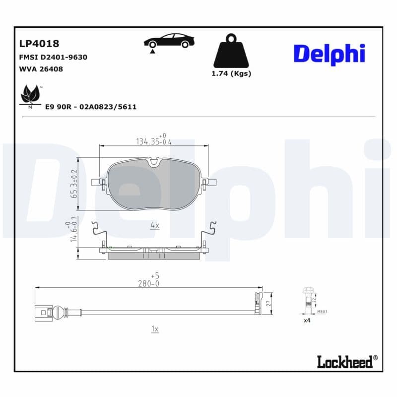 set placute frana,frana disc DELPHI LP4018