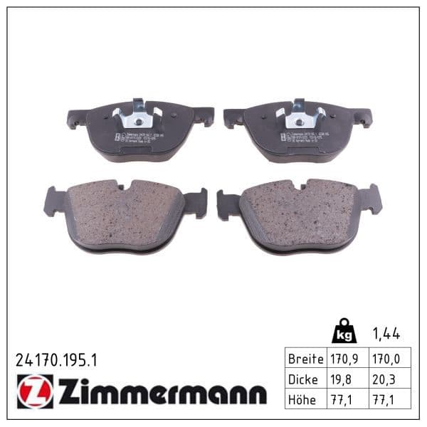 set placute frana,frana disc ZIMMERMANN 24170.195.1