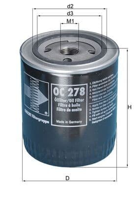 Filtru ulei MAHLE OC 278