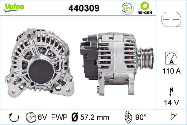 Generator / Alternator VALEO RE-GEN REMANUFACTURED 440309
