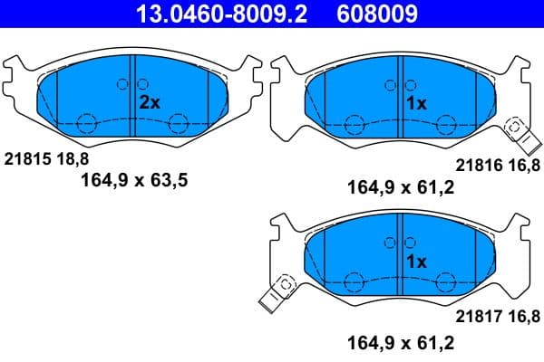 set placute frana,frana disc ATE 13.0460-8009.2
