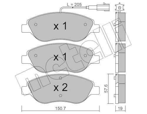 set placute frana,frana disc METELLI 22-0577-0
