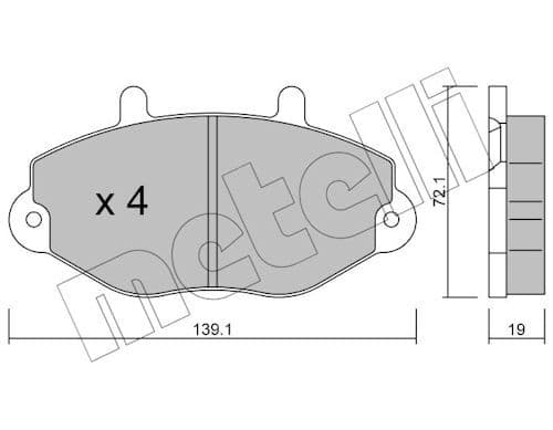 set placute frana,frana disc METELLI 22-0195-0