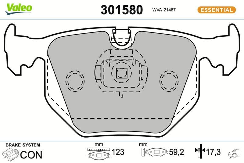 set placute frana,frana disc VALEO ESSENTIAL 301580