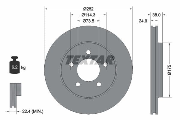 Disc frana TEXTAR 92108700
