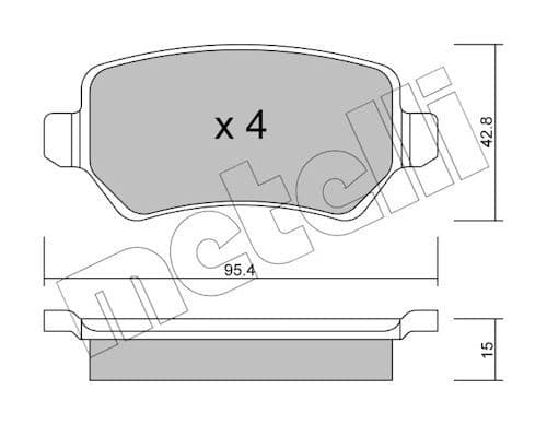 set placute frana,frana disc METELLI 22-0542-1