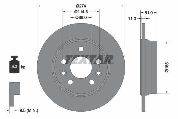 Disc frana TEXTAR PRO 92352803