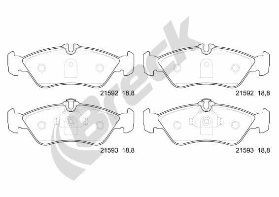 set placute frana,frana disc BRECK 21592 00 705 10