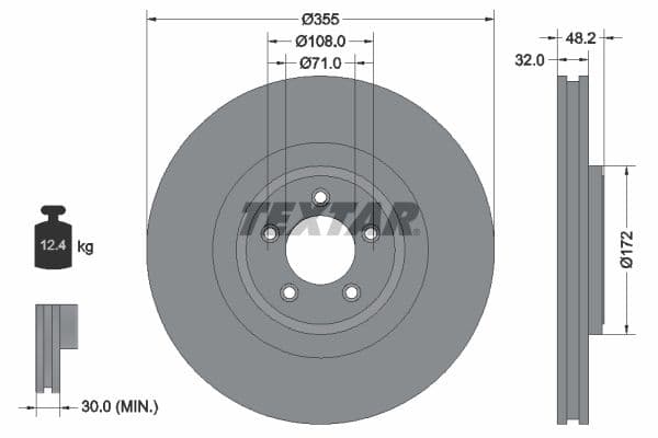 Disc frana TEXTAR PRO+ 92186305