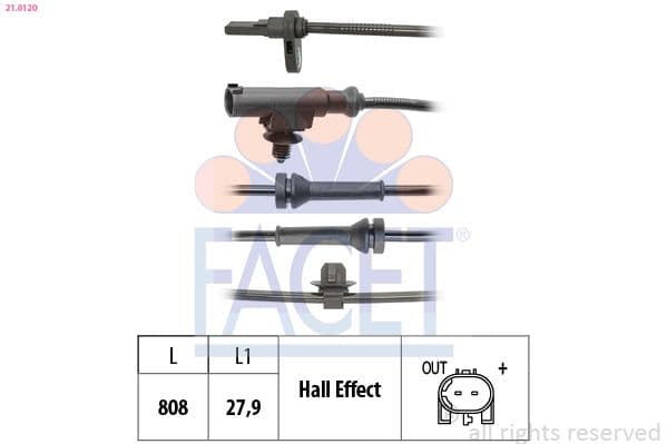 senzor,turatie roata FACET Made in Italy - OE Equivalent 21.0120