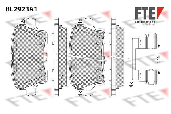 set placute frana,frana disc FTE 9011166