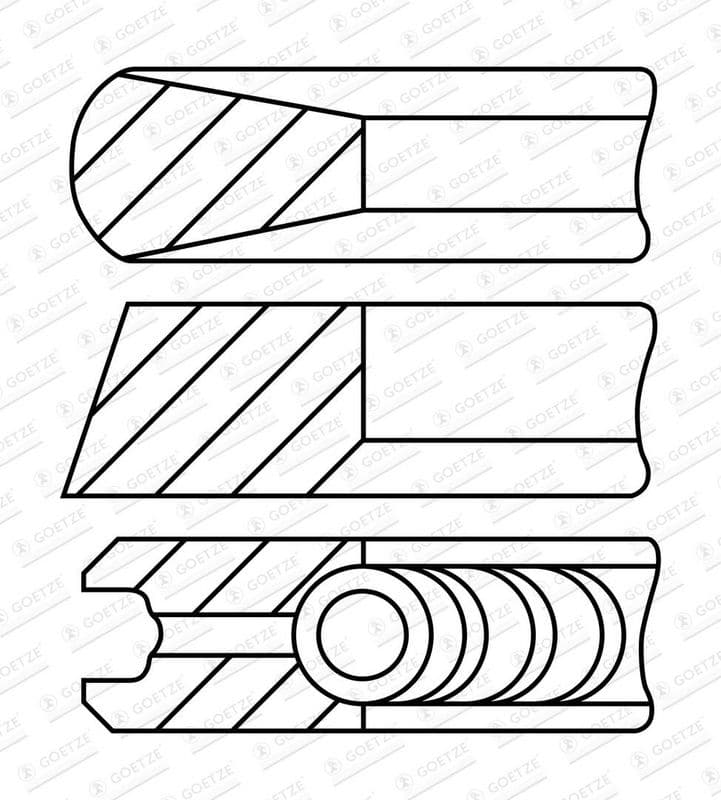 Set segmenti piston GOETZE ENGINE Goetze Diamond Coated® LKZ-Ring® 08-443400-00