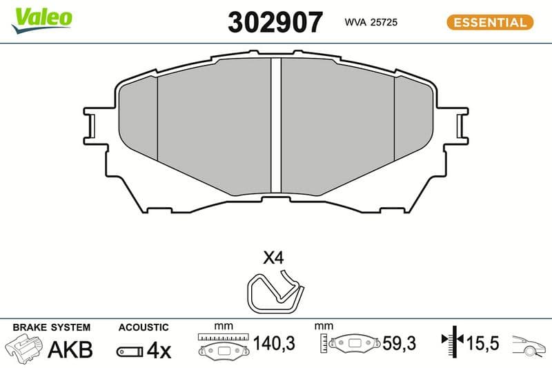 set placute frana,frana disc VALEO 302907