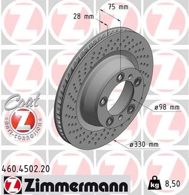 Disc frana ZIMMERMANN COAT Z 460.4502.20