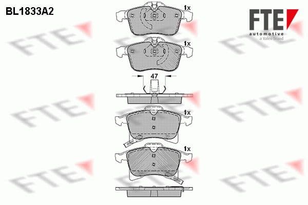 set placute frana,frana disc FTE 9010412