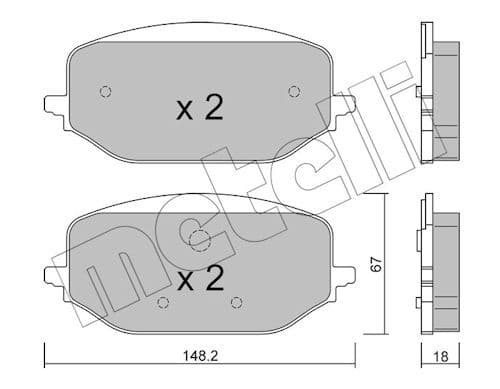 set placute frana,frana disc METELLI 22-1351-0