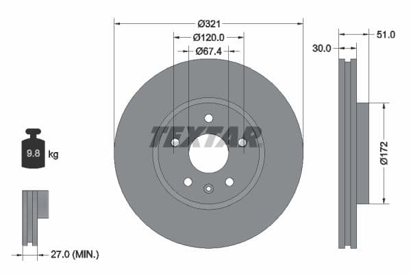 Disc frana TEXTAR PRO+ 92187005