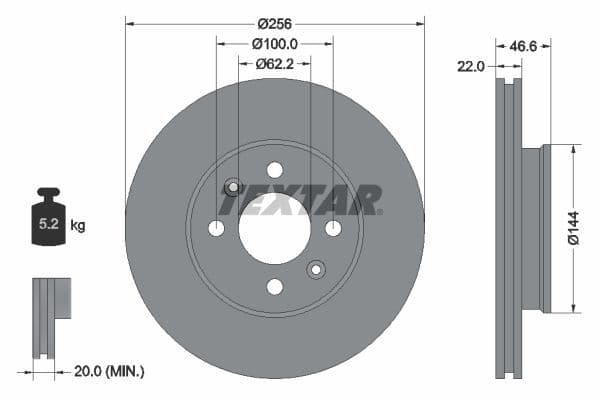 Disc frana TEXTAR PRO 92164703
