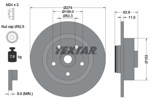 Disc frana TEXTAR PRO 92142203