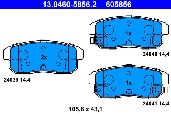 set placute frana,frana disc ATE 13.0460-5856.2