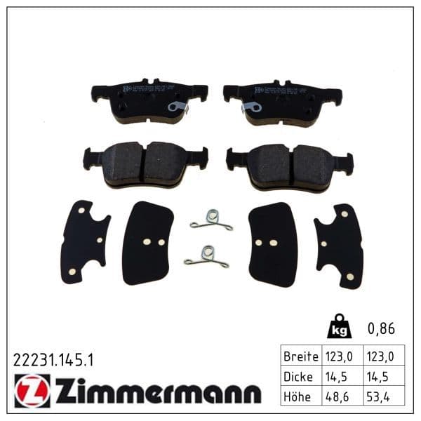 set placute frana,frana disc ZIMMERMANN 22231.145.1