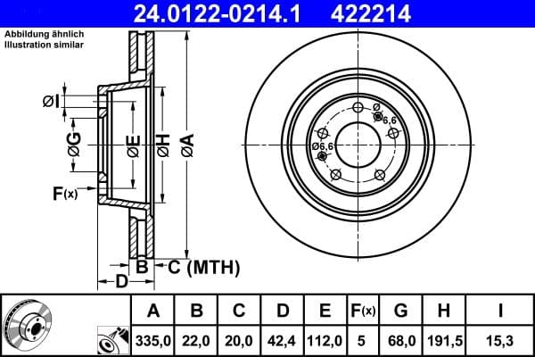 Disc frana ATE 24.0122-0214.1