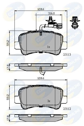 set placute frana,frana disc COMLINE CBP12105