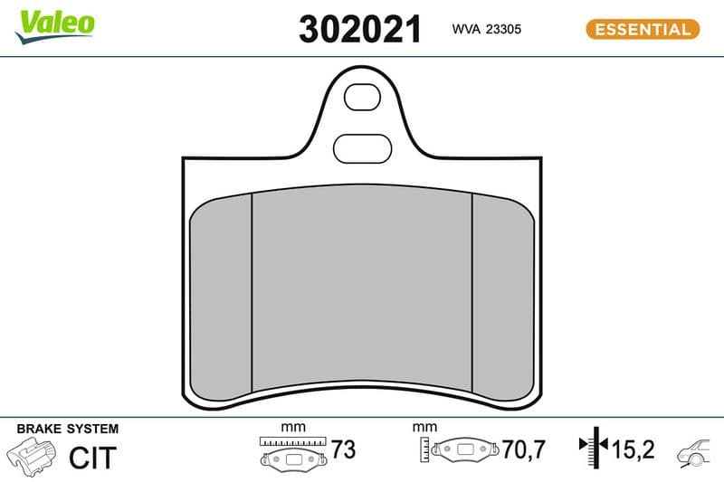 set placute frana,frana disc VALEO ESSENTIAL 302021
