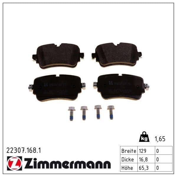 set placute frana,frana disc ZIMMERMANN 22307.168.1