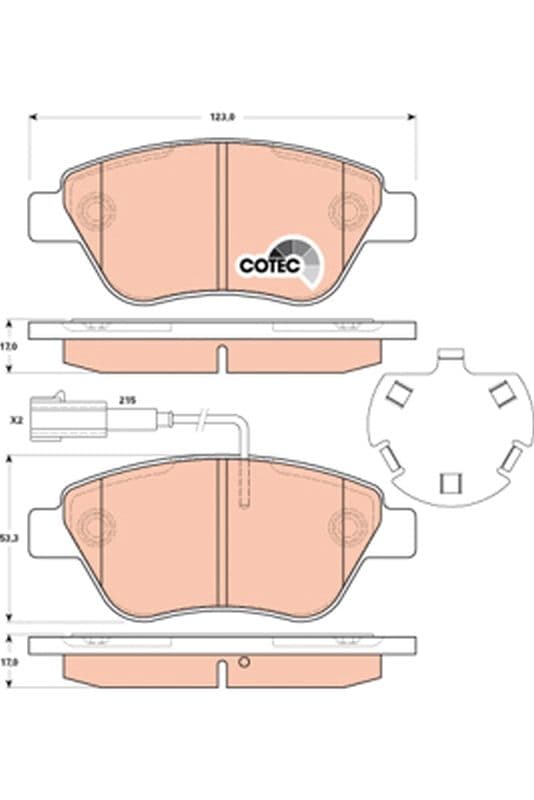 set placute frana,frana disc TRW COTEC GDB1891